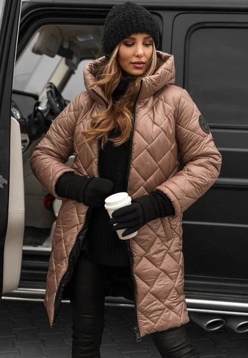 Amber | Elegant Quilted Down Jacket with Hood
