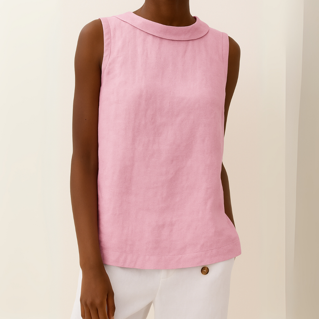 Thalia | Sleeveless Roll Collar Top