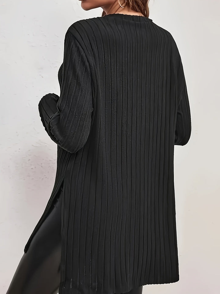 Charlotte - Crew Neck Ribbed T-Shirt