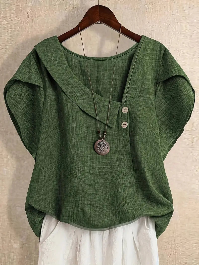 Marcelline | Asymmetrical Neckline Blouse