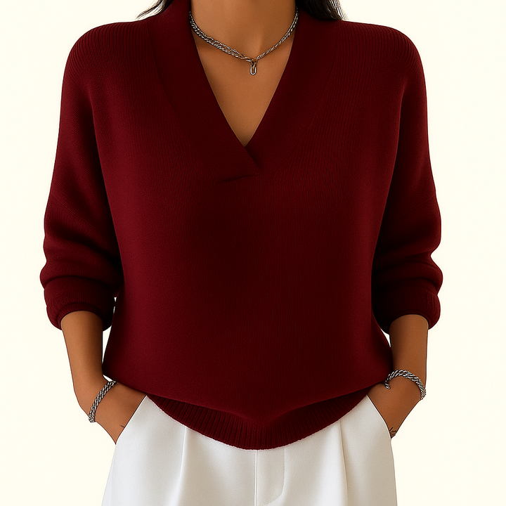 Nora | Elegant V-Neck Jumper