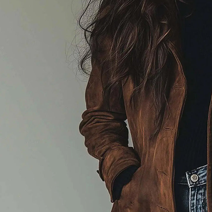 Amy - Vintage Suede Trench Coat