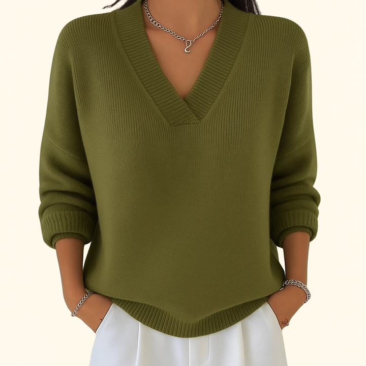 Nora | Elegant V-Neck Jumper