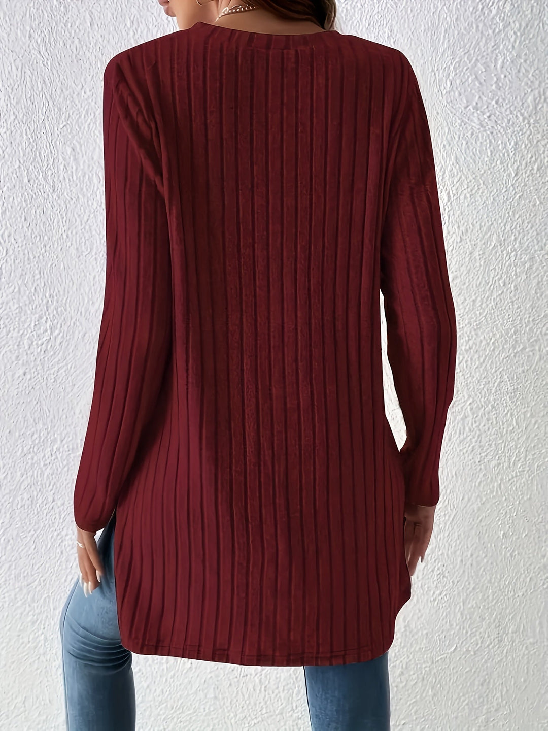 Charlotte - Crew Neck Ribbed T-Shirt