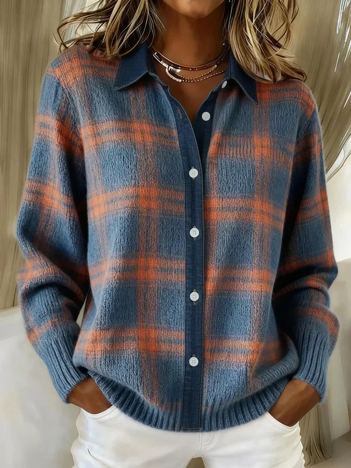 Riley | Retro Contrast Plaid Sweater